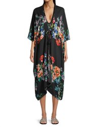 Flower Arch Midi-Length Kimono - Multi