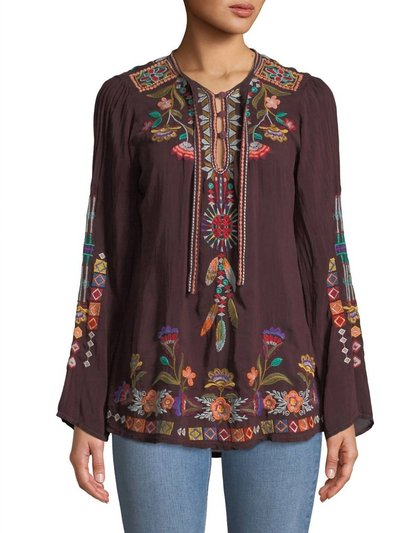Johnny Was Free Spirit Embroidered Georgette Blouse product
