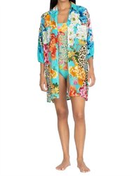 Leopard Shirt Dress - Blue Multi