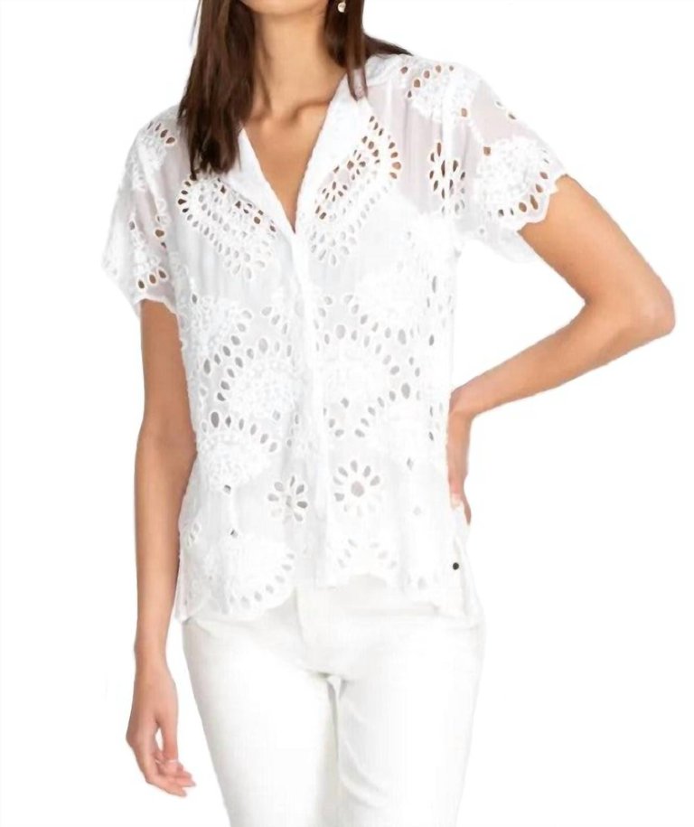 Marietta Cooper Button Up Blouse - White