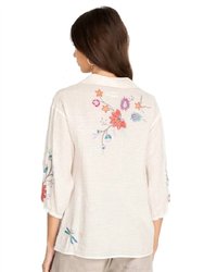 Phoebe Button Front Easy Blouse Top