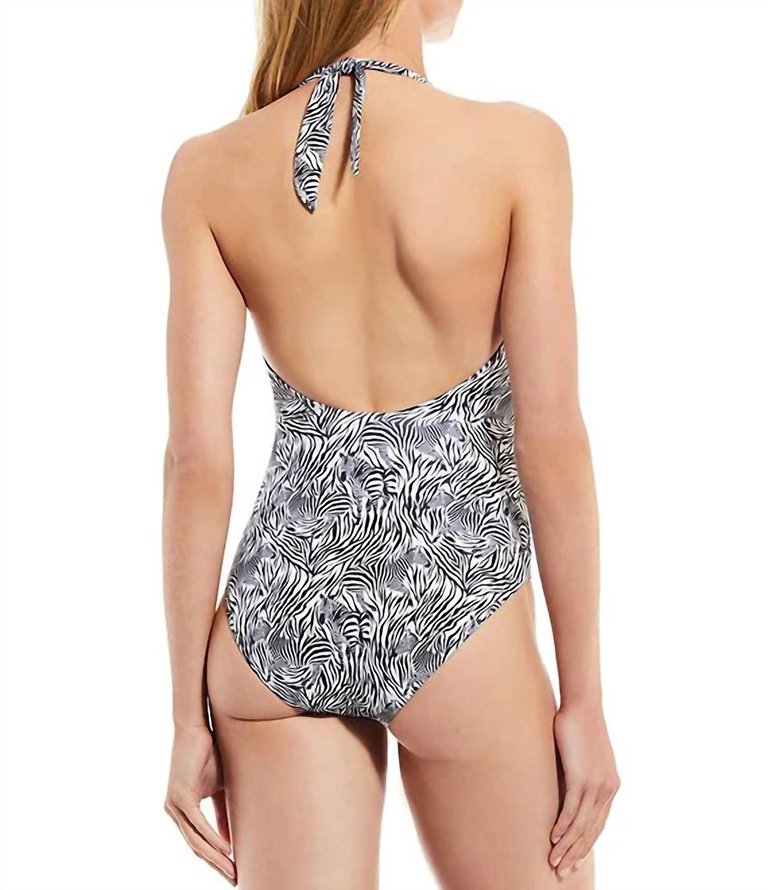 Spring Halter Embroidered One-Piece Swimsuit