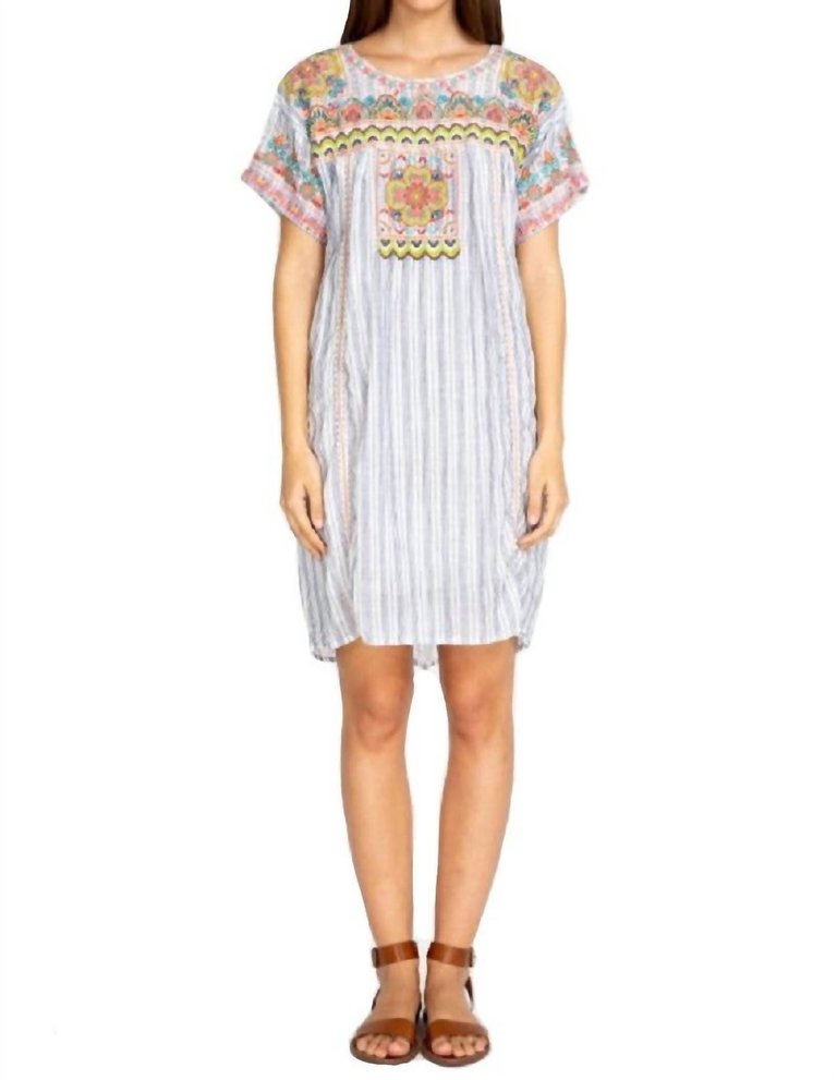 Tamia Peasant Tunic Dress - Stripe