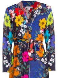 Women Archimal Floral Print Cotton Modal Sleep Robe - Multicolor