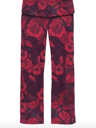 Women Carrie Short Cap Sleeve Crop Set Multicolor Pajama Set - Red