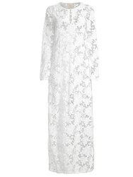 Women Floral Garden Keyhole Neckline Lace Maxi Dress