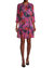 Women Floral Pink Visions Pleated Silk Chiffon Mini Dress - Multicolor