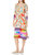 Women Fuji High Slit 3/4 Sleeve Midi Length Knit Dress Multi Color - Multicolor