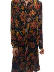 Women's Jasmoon Flore Velvet Relaxed Overshirt Dress