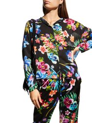Women's Maeve Black Multi Color Floral Print Long Sleeve Button Blouse - Multicolor