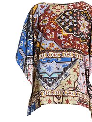 Women's Miklos Silk Easy Top Blouse Kimono Short Poncho - Multicolor