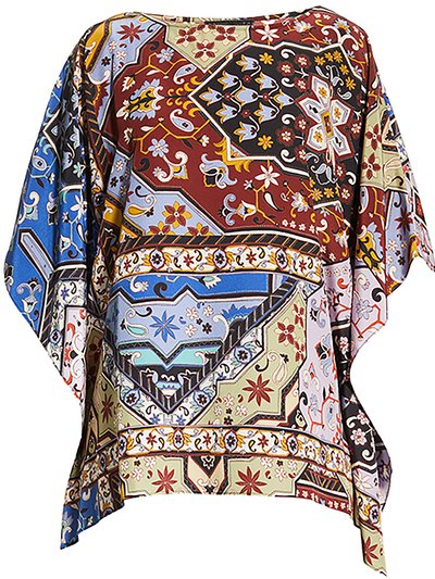 Johnny Was Women's Miklos Silk Easy Top Blouse Kimono Short Poncho product