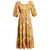 Women's Mladen Smocked Yellow Floral Midi Sundress - Yellow