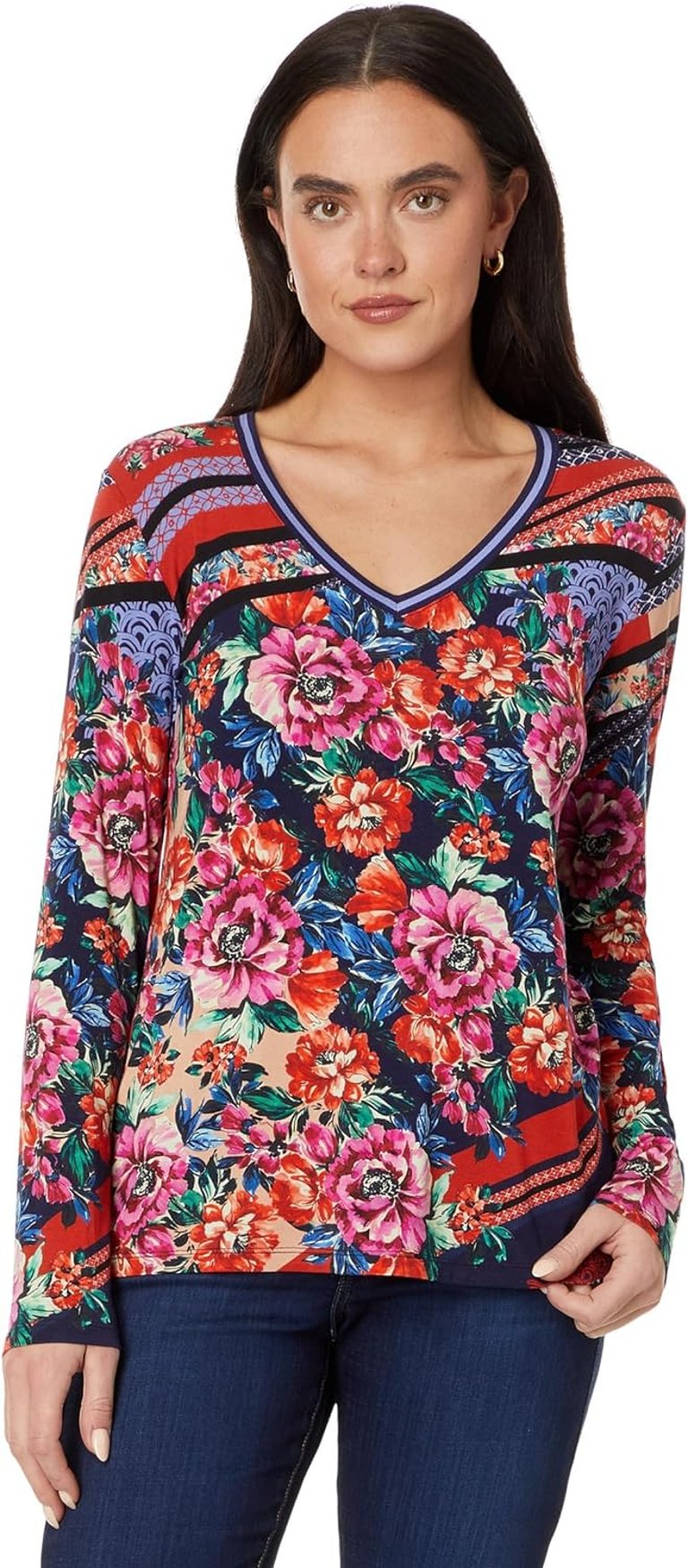 Women's The Janie Favorite Long Sleeve V-Neck Tee - Multicolor