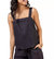 Ami Linen Tank Top - Caviar Black