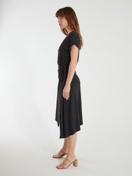 Anjula Asymmetrical Midi Wrap Dress