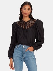 Bennu Puff Shoulder Blouse - Caviar