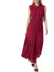 Cantralla Maxi Cotton Dress - Beet Red