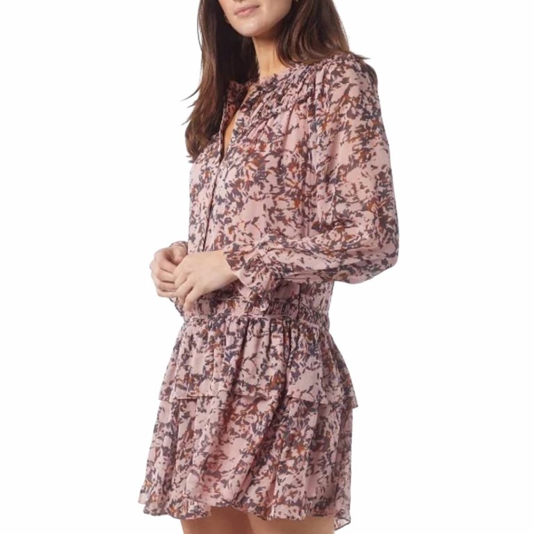 Elsverre Silk Mini Dress - Pale Mauve Malt