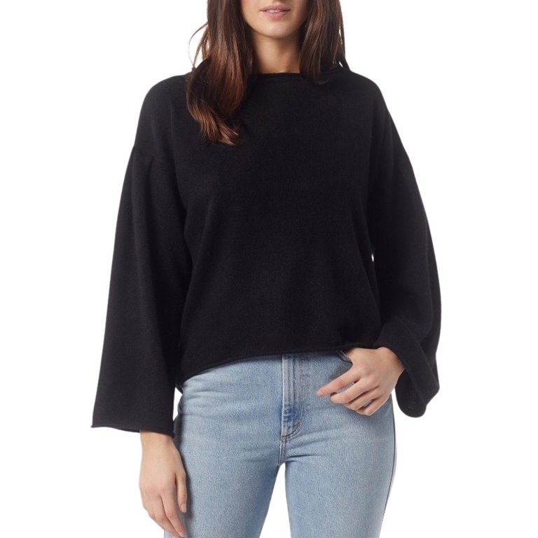 Ivern Bell Sleeve Cashmere Sweater - Caviar Black