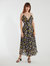 Kenny Silk Blend Floral Metallic Wrap Dress - Golden Hour