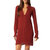 Torrens Cotton Sweater Dress - Russet Brown Red