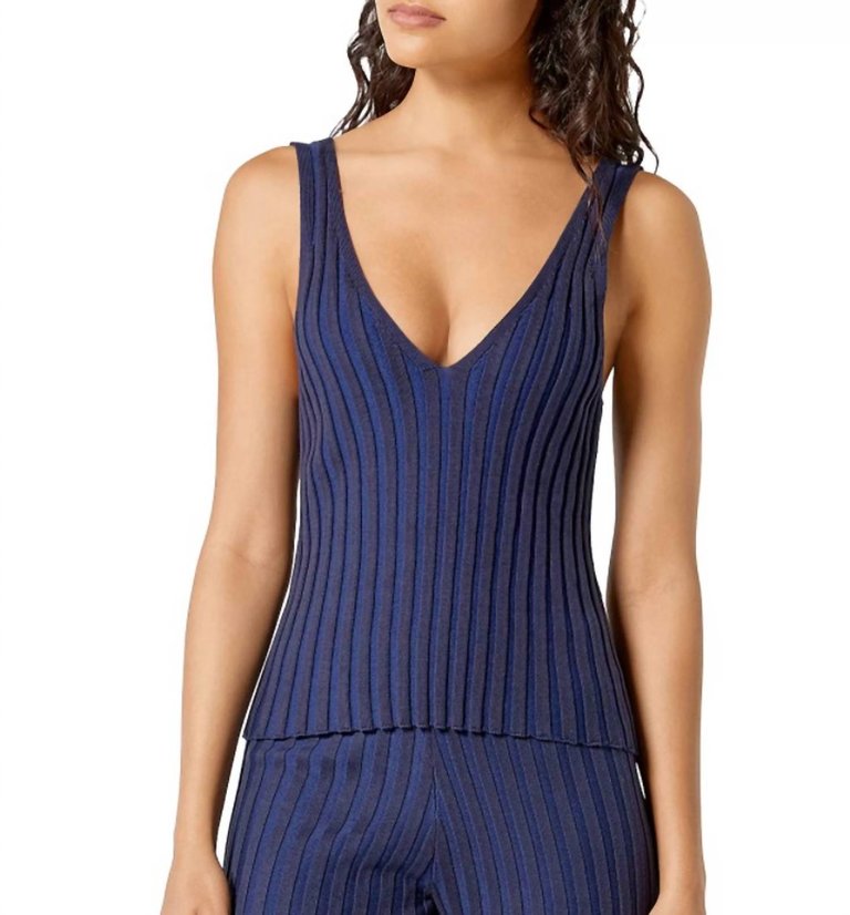 Wassily Ribbed Knit Tank Top - Midnight