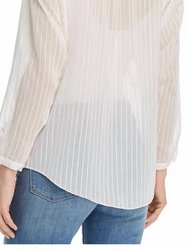 Women Rashelda Striped Sheer Top Blouse