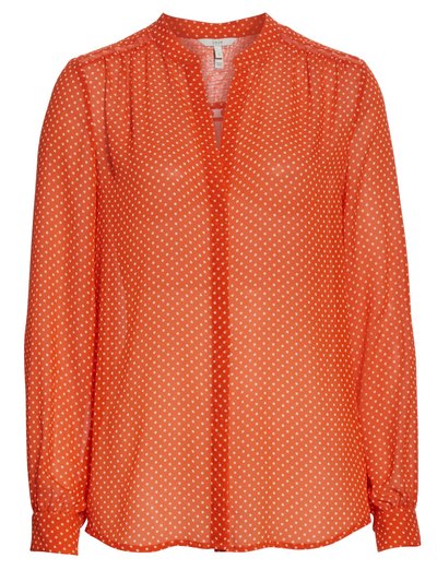 Joie Women's Mintee G Warm Terracotta Orange Polka Dot Silk Blouse product