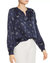 Women's Mintee Midnight Silk Blouse With Heart Print - Dark Blue