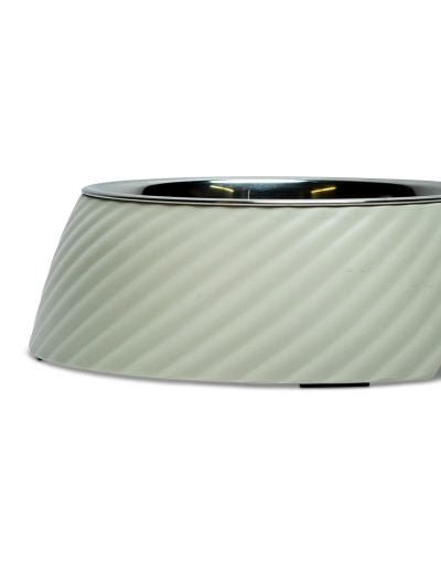 Jojo Modern Pets Twill Round Melamine Stainless Steel Dog Bowl - White Swan product