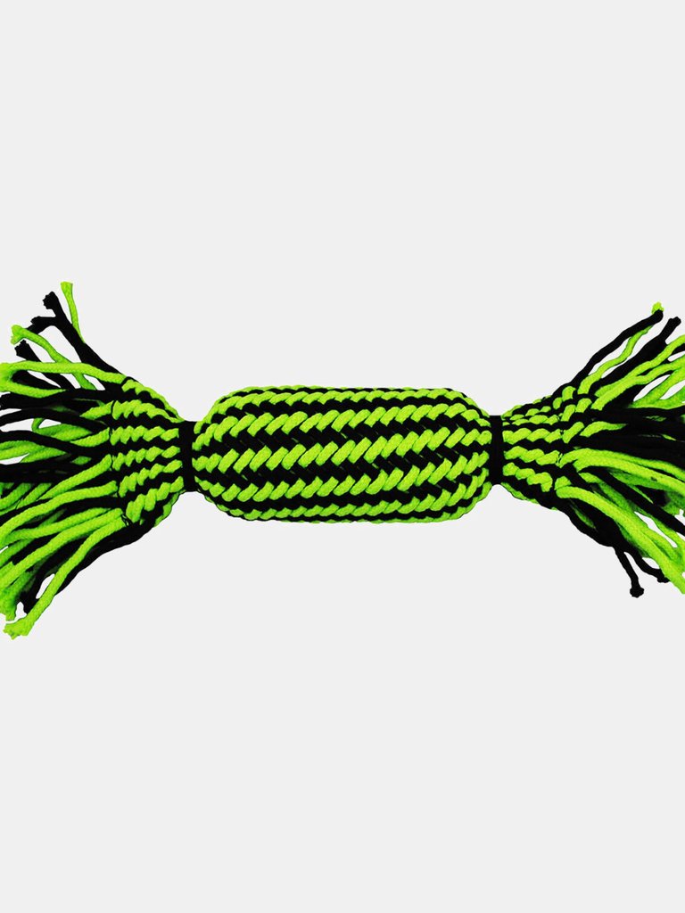 Jolly Pets Knot-N-Chew Rope Dog Toy (Green/Black) (S, M) - Green/Black