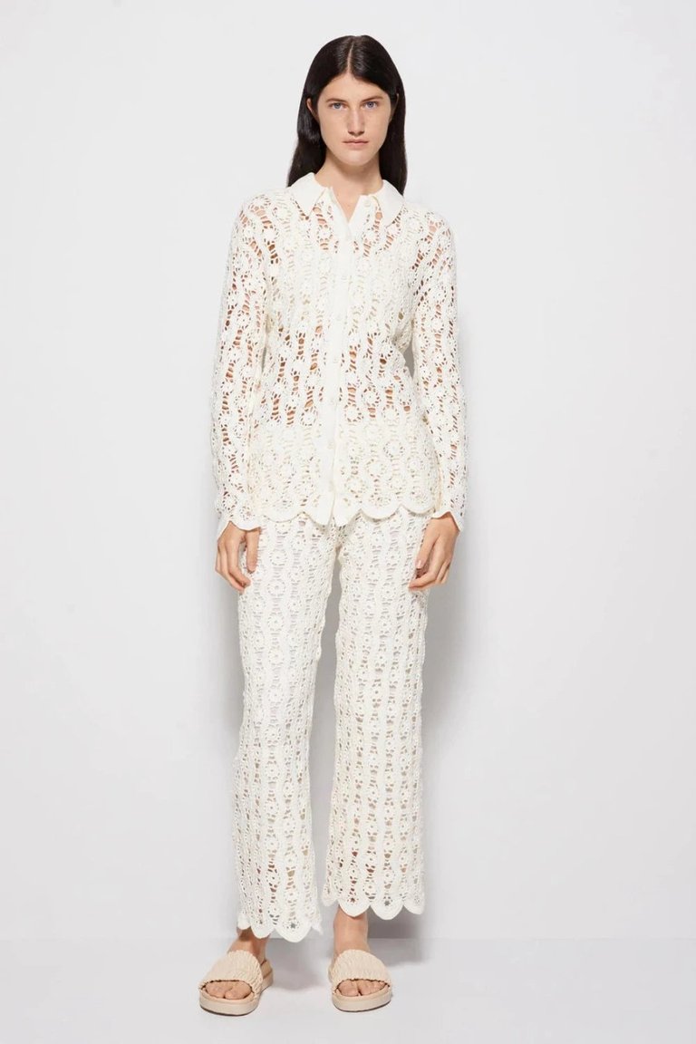 Harriet Crochet Shirt - Ivory