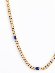 Dawson Curb Chain Necklace - Blue