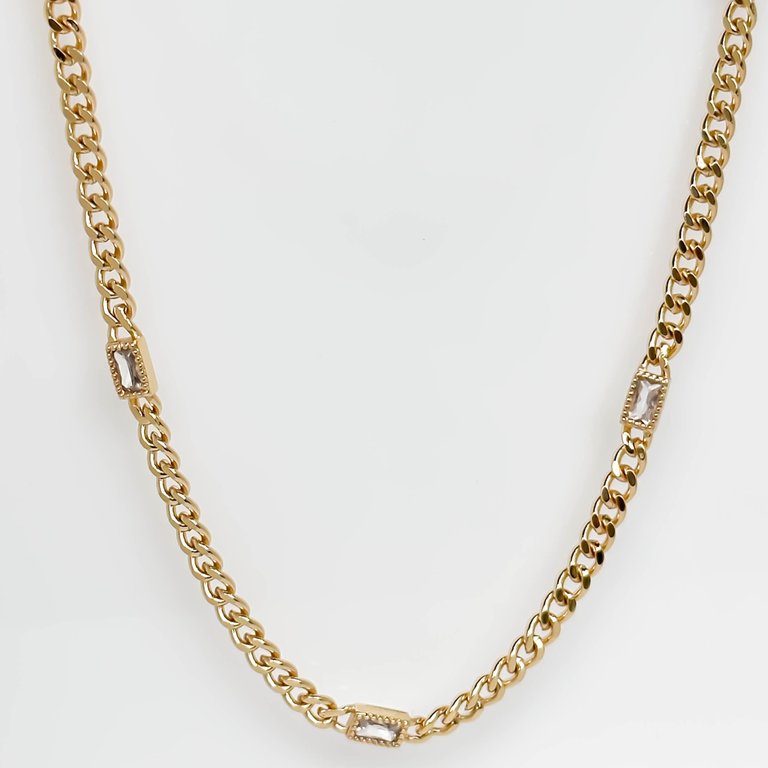 Dawson Curb Chain Necklace - Clear