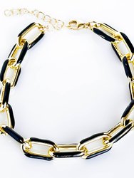 Eloise Chain Link Bracelet - Black Lacquer