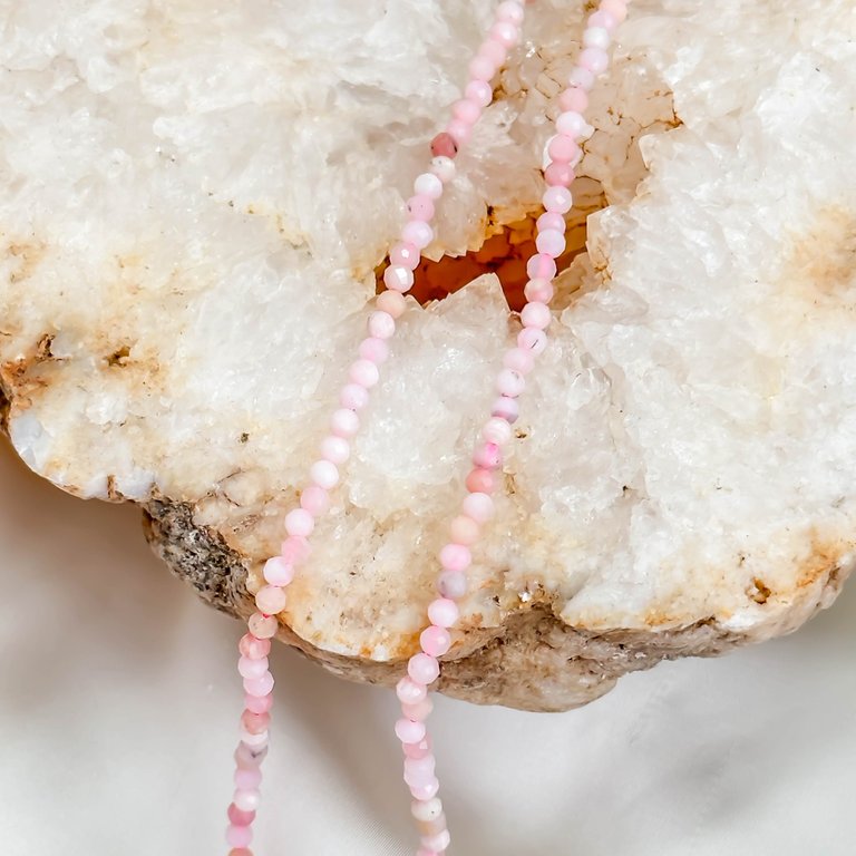 Grace Beaded Necklace - Pink