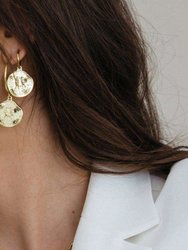 Minervina Medallion Hoop Earring - Gold