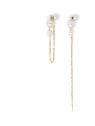 2-Part Pearl Earrings w/ Chains