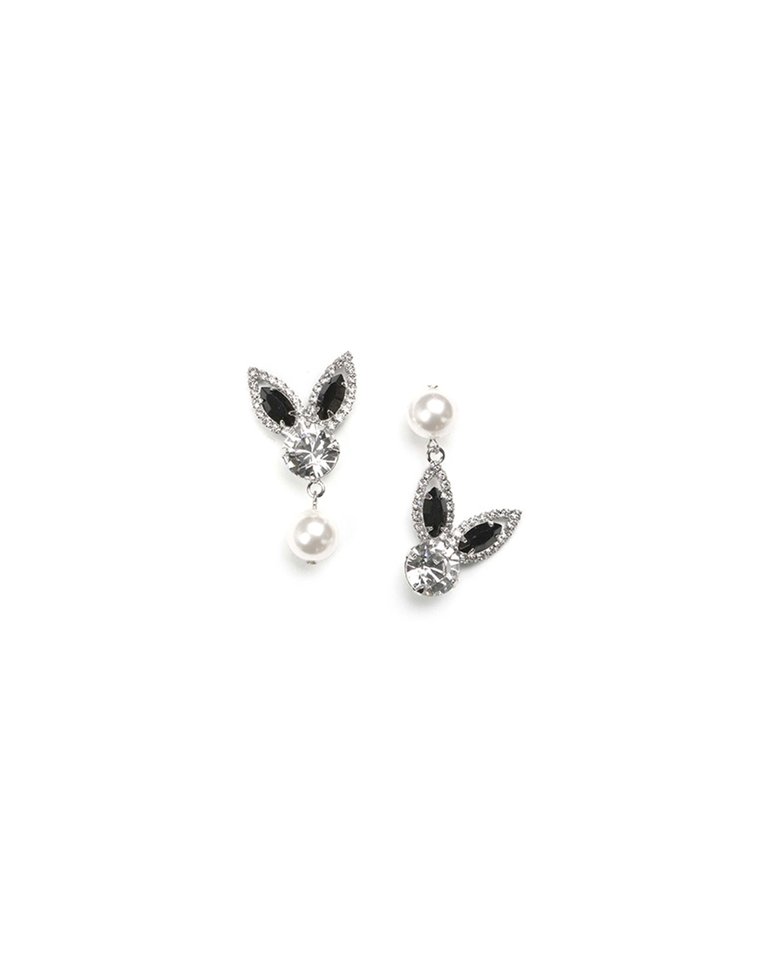 Abby Pearl Earrings - Rhodium