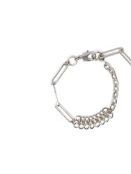 Asymmetrical Chain Bracelet - Rhodium