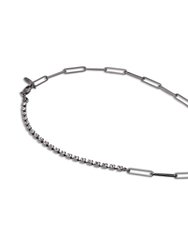Asymmetrical Chain & Crystal Necklace