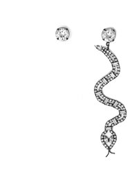Cobra Crystal Earrings - Ruthenium/Crystal