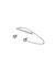 Crystal Stud Earrings & Crystal Ear Cuff w/ Connecting Chain - Rhodium/Crystal