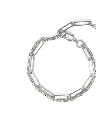 Double Chain Anklet - Rhodium