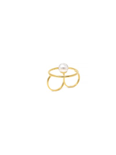 Joomi Lim Double Finger Hoop Ring w/ Pearl Center product