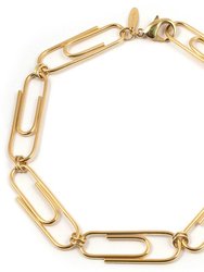 Giant Paperclip Necklace - Gold