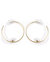 Large Hoop Earrings w/ Affixed Pearls & Pearl Backs - Gold/White