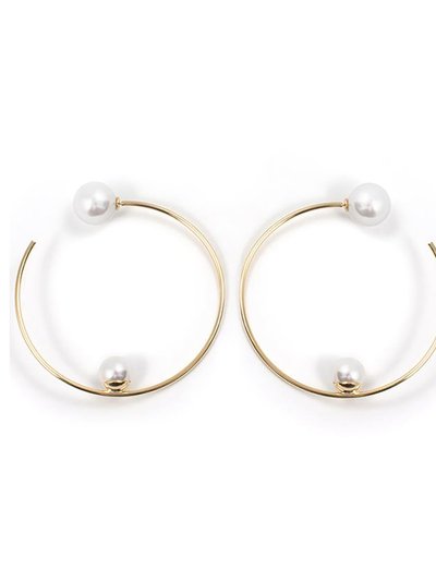 Joomi Lim Large Hoop Earrings w/ Affixed Pearls & Pearl Backs product