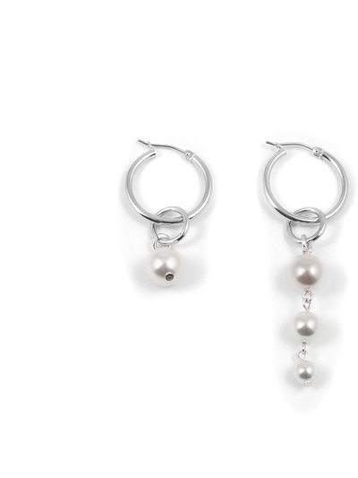 Joomi Lim Mini Hoop Earrings w/ Pearl Drops product